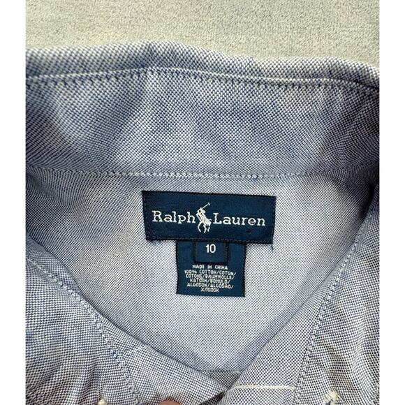 Ralph Lauren Classic Boys Button Down Dress Shirt Size 10 Blue - Picture 5 of 8